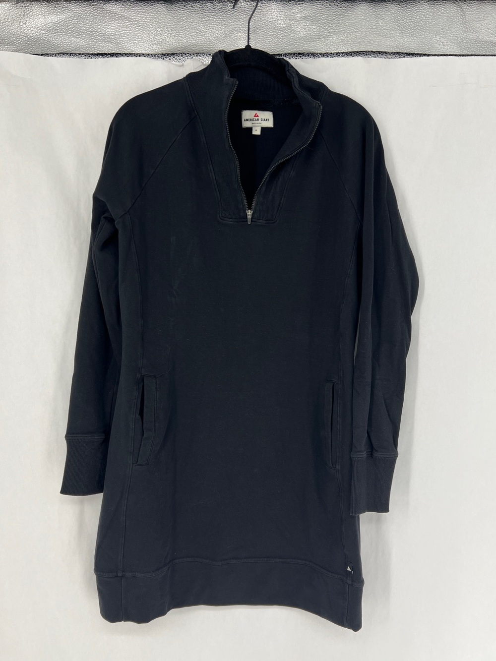 American Giant Black Women's Quarter-Zip Tunic dress